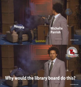 Michelle Parrish Hoopla Gunshots meme